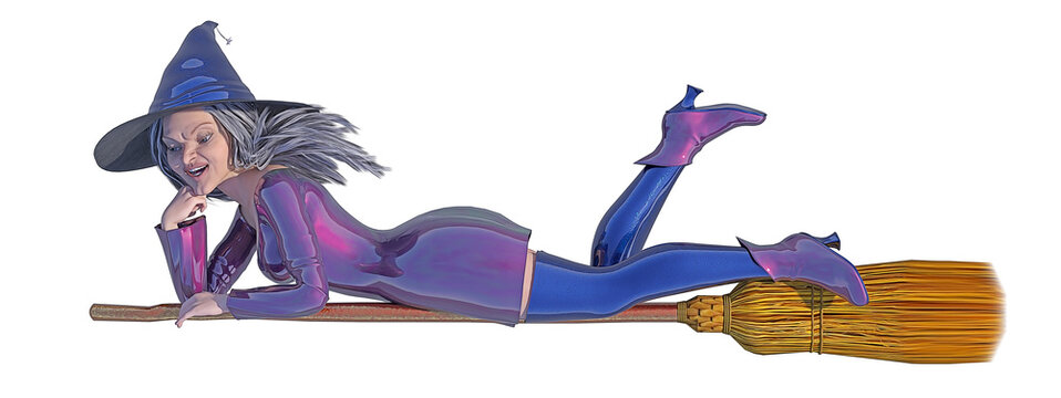 Befana Strega con scopa lato