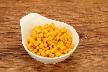 Sweet corn seeds in the bowl