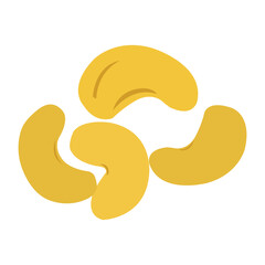 Isolated pure cashew nut illustration on white
