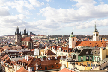 Fototapeta na wymiar Prague Czech Republic 03.03.2017. Prague sunny day city view