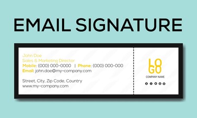 Email signature template, Flat style email signature template,