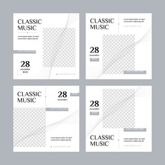 Classical music social media post set.