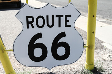USA US Route 66 Metal sheet along the road