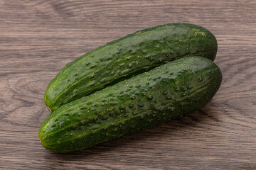 Ripe organic natural green cucumber