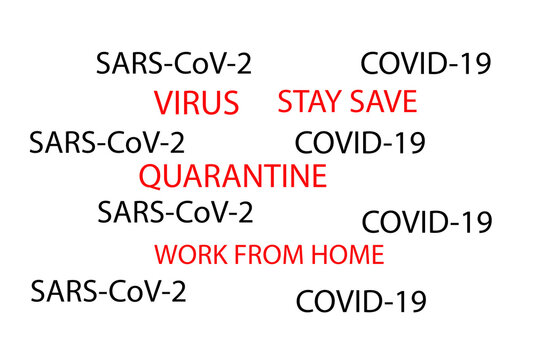 tag cloud theme coronavirus pandemic covid-19 virus highlighted in red letters