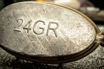 Lead weight for fishing close up photo