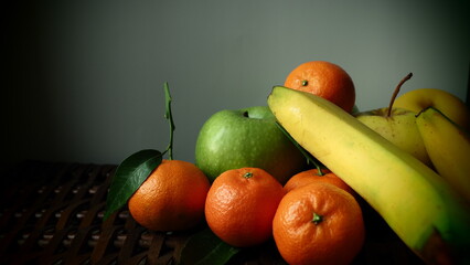friuts texture , apple and orange and banana ,grren and yellow colors , OLYMPUS DIGITAL CAMERA