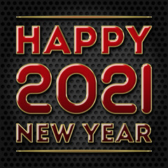Gold inscription on the New Year 2021 Festive Greeting Card