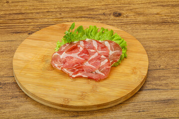 Smoked pork neck slices snack