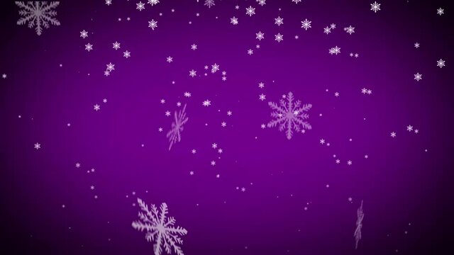 Exploding snowflake and falling snow animated background