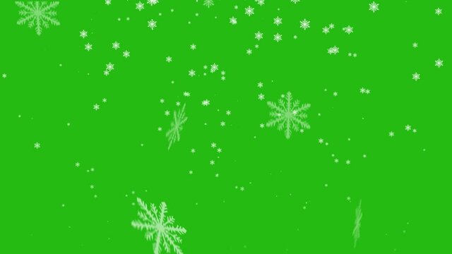Exploding snowflake and falling snow animated background