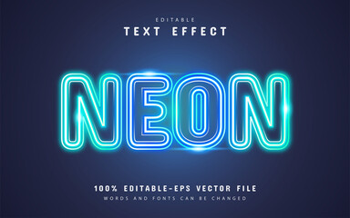 Blue neon text effect