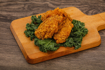 Hot fried crispy chicken wings