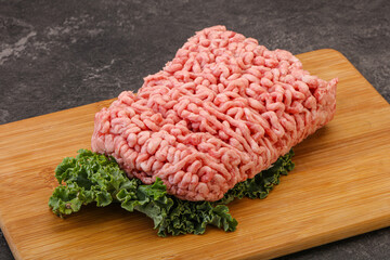 Raw pork minced meat for cooking