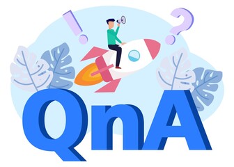 Illustration vector graphic cartoon character of QnA