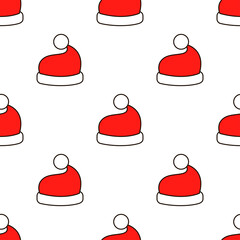 Christmas Santa Claus hat art seamless pattern - 399796983