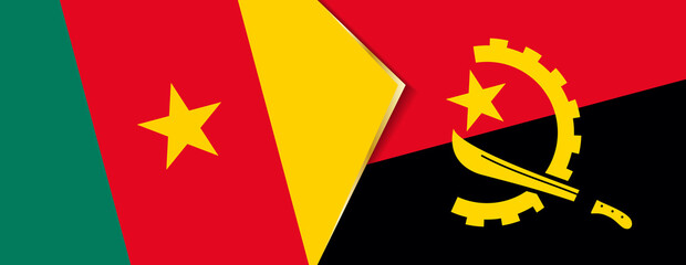Cameroon and Angola flags, two vector flags.