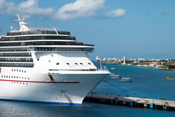 Cozumel Island Moored Cruise Ship