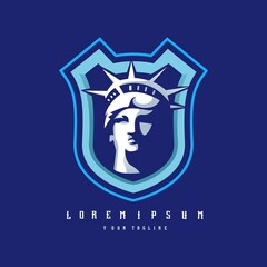 statue of Liberty logo design vector © Artchilles