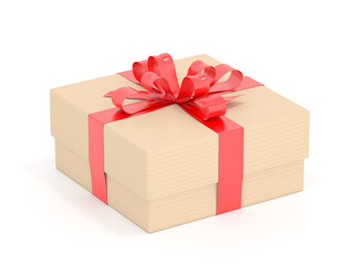 Jewelry gift box with red ribbon bow