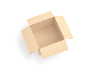 Open brown carton. Empty box