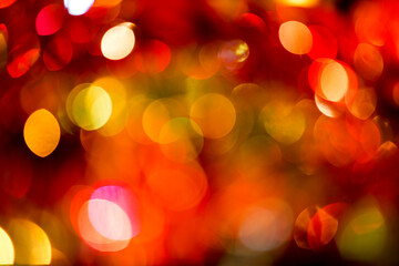 Christmas lights colorful bokeh background. Holiday festive atmosphere
