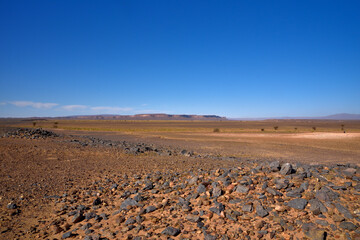 Fototapeta na wymiar In der Steinwüste in Marokko