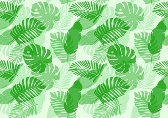 abstract flowers and leaves Seamless pattern  