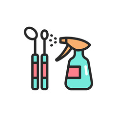 Disinfection instruments color line icon. Isolated vector element.