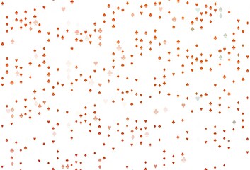 Light Orange vector pattern with symbol of cards.