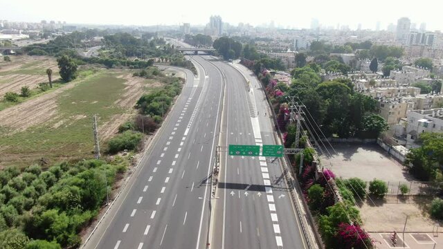 From top to bottom  you can enjoy a bird's-eye view of the city on the Mediterranean Sea. The feast of Yom Kippur. When the roads are empty. Netanya  Israel