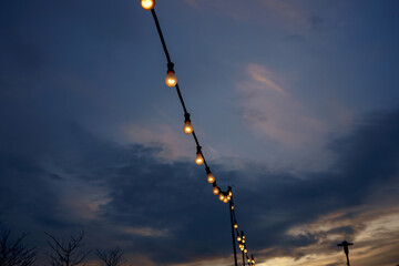 Lights at sunset