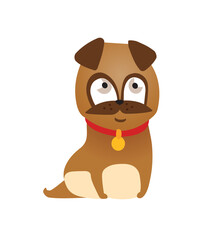 illustration of cute and funny cartoon puppy activity.