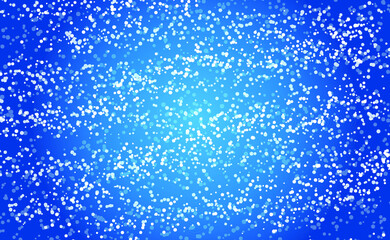 Vector heavy snowfall. Snow flakes, snow-blue background. Falling christmas.	