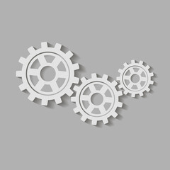 Metal gears. Factory gears vector icon. Mechanical gear. The image of the gear. Machine gear. Cogwheel gear
