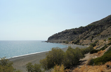 La plage du village de Myrtos à Iérapétra en Crète