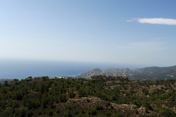 Fototapeta na wymiar Le village de Myrtos vu depuis Anatoli à Iérapétra en Crète