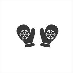 Christmas mittens icon modern flat style. Vector
