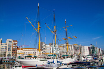 Belgium, The Mercator ship in the port of Ostend.