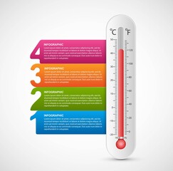 Infographics thermometer design template. Vector illustration.