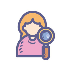 woman avatar with lupe vector design