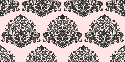 Damask seamless pattern background. vector illustration