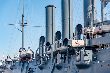 Cannons on the battle cruiser 