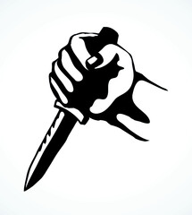 Hand holding a big knife