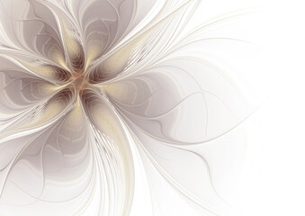 Abstract fractal beige flower on white background