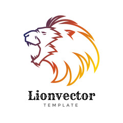 Lion shield logo design template. Lion head logo. Element for the brand identity, illustration.