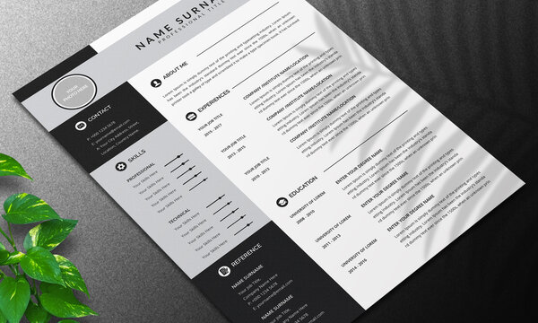 Resume/CV Template Layout and Cover Letter.