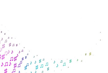Light Multicolor, Rainbow vector backdrop with music notes.