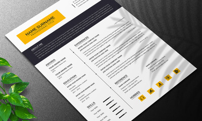 Clean Resume Template Layout and Cover Letter