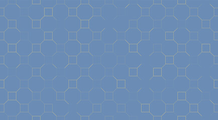 Seamless pattern of quadrangles. Blue and yellow.